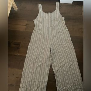 Side Party beige and white striped overalls - size medium